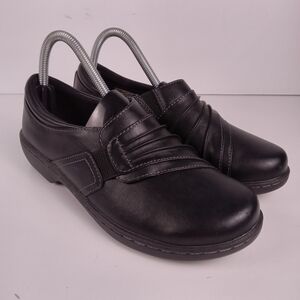 Eastland Piper Loafers Womens 8 Black Slip On Comfort Stretch Walking Shoes